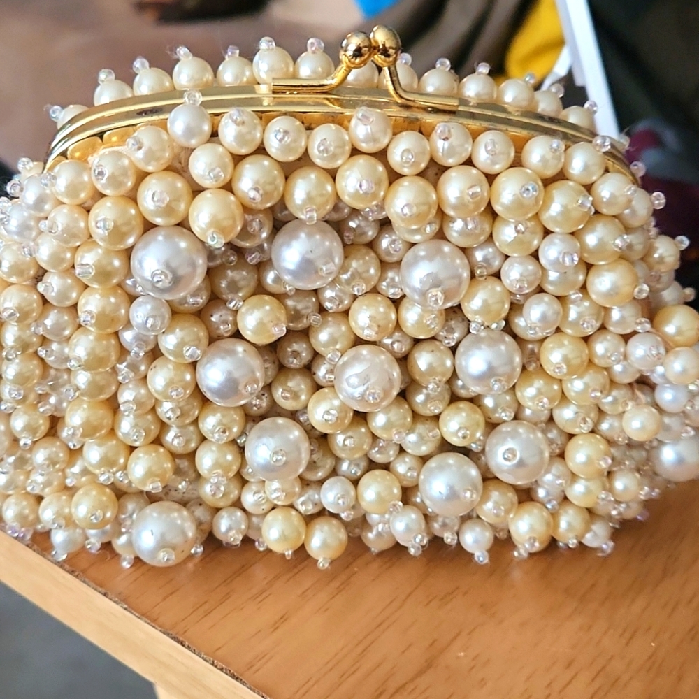 Pearl clutch bag